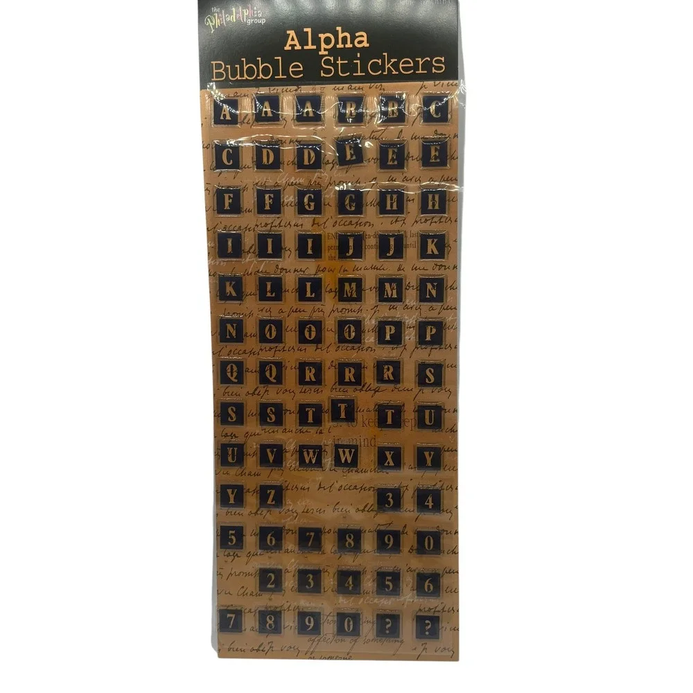 The Philadelphia Group Alpha Bubble Stickers 8 Sheets Multi Color Vintage Script